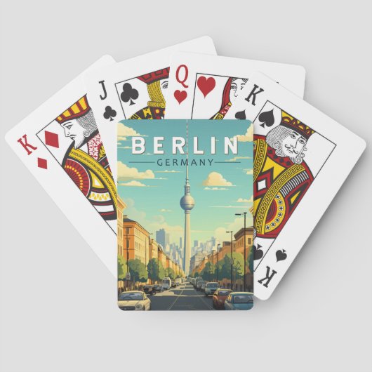 Berlin Duitsland Travel Art Vintage Pokerkaarten (Achterkant)