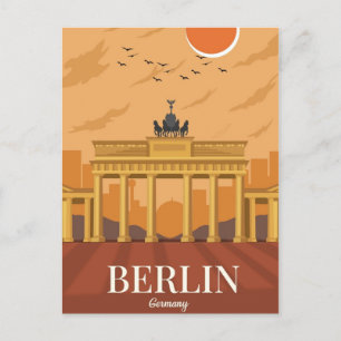 Berlin Duitsland trein Reizen Kunst Vintage Briefkaart