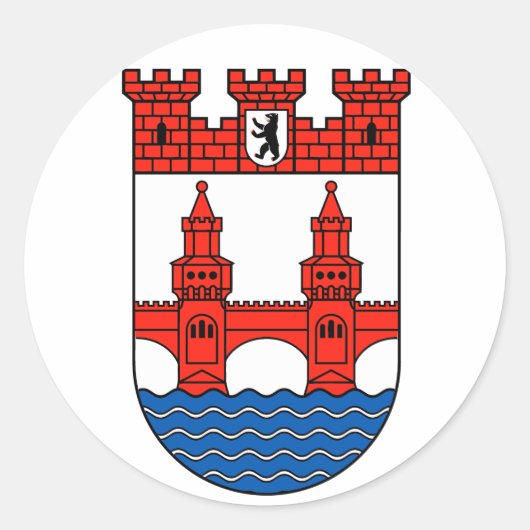 Berlin Friedrichshain-Kreuzberg Ronde Sticker (Voorkant)