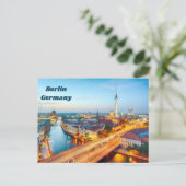 Berlin, Germany Downtown in the Evening  Briefkaart (Staand voorkant)
