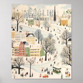 Berlin Germany Poster Art Print, Famous City Retro (Devant)