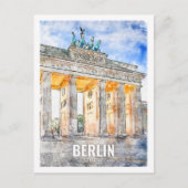 Berlin Germany Travel Place Waterverf Briefkaart (Voorkant)