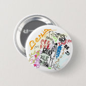 Berlin Graffiti Girl Ronde Button 5,7 Cm (Voorkant /achterkant)