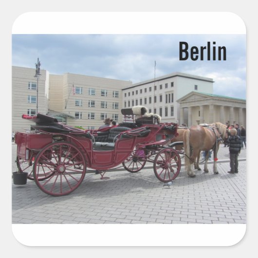 Berlin Horse and Buggy Vierkante Sticker (Voorkant)