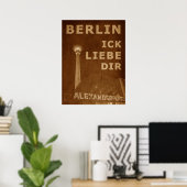 BERLIN LIEBE - sinaasappel Poster (Thuiskantoor)