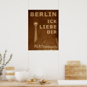 BERLIN LIEBE - sinaasappel Poster (Keuken)