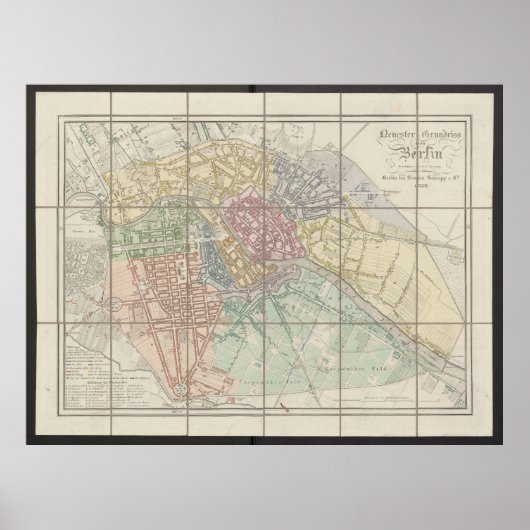 Berlin Map, Neuester Grundriss, Germany Plan Poster (Voorkant)