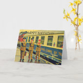 Berlin Military Train Birthday Card Kaart (Gele Bloem)