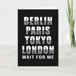 Berlin Paris Tokyo London City Cities Funny Gift Kaart