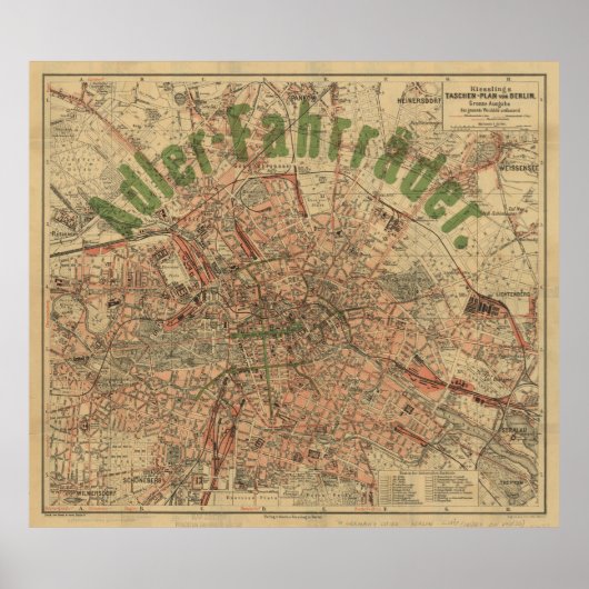 Berlin Pocket Map c.1897 – Kiessling’s Plan Poster (Voorkant)