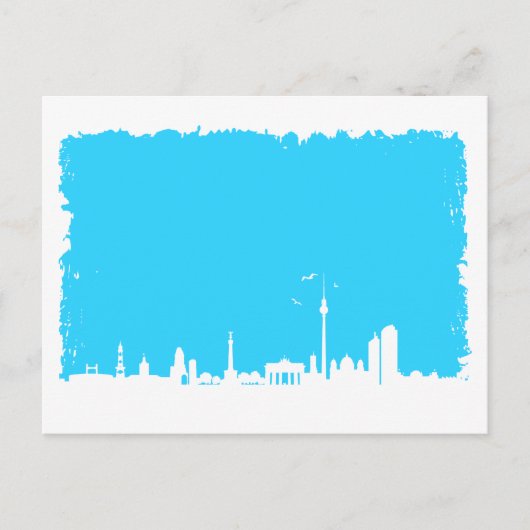 Berlin Skyline Farbe blau Briefkaart (Voorkant)