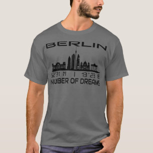 Berlin Skyline GPS coördineert stad van Dream City T-shirt