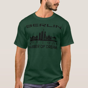 Berlin Skyline GPS coördineert stad van Dream City T-shirt