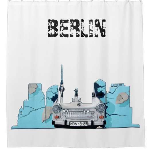 Berlin Skyline Graffiti Douchegordijn (Voorkant)