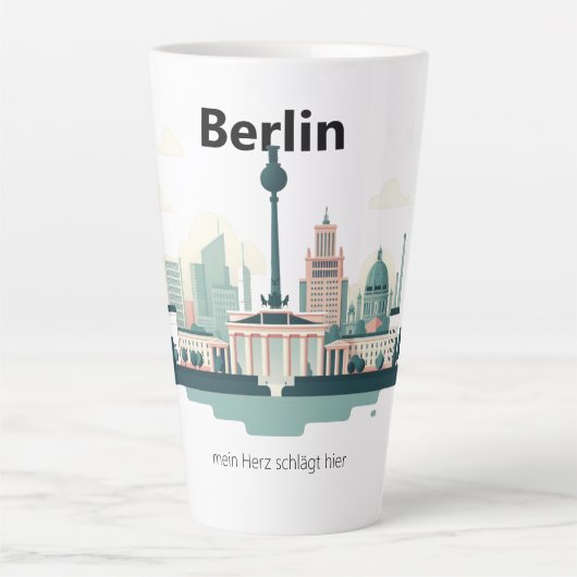 Berlin Skyline Tasse – Heimatliebe Pur Latte Mok (Voorkant)