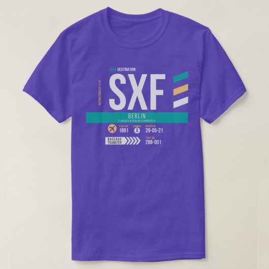 Berlin SXF Airport Code Bagage Label T-shirt (Design voorkant)