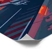 Berlin Twilight: Skyline Symfonie in Paarse tinten Poster (Hoek)