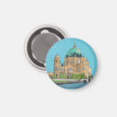 Berliner Dom Germany Whimsical Illustration Magneet (Voorkant / Achterkant)