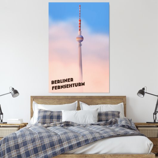 Berliner Fernsehturm, Berlijnse tv-toren Canvas Afdruk (Insitu (Slaapkamer))