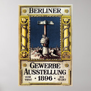 BERLINER Gewerbe Ausstellung 1896 Handelstoelichti Poster