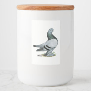 Berliner Tumbler Pigeon Blue Bar Voedselcontainer Etiket