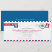 BERMUDA Airmail Huwelijksuitnodiging Kaart (Voorkant / Achterkant)