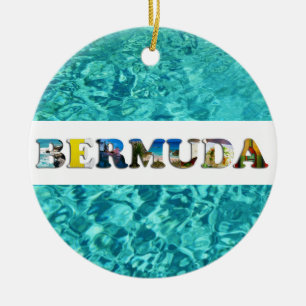Bermuda Beach Blue Ocean Travel Photos Kerstmis Keramisch Ornament