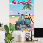 Bermuda Beach Scooter affiche de voyage (Bureau à domicile)