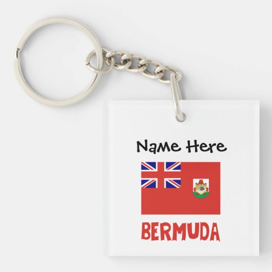 Bermuda Bermudaanse vlag gepersonaliseerd Sleutelhanger (Voorkant)