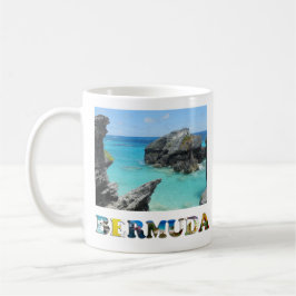 Bermuda Blue Ocean Rocky Beach Travel Foto Koffiemok