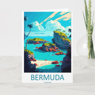 Bermuda Caraïbische Reisposter 1 Kaart