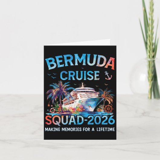 Bermuda Cruise Squad 2026 gezinsvakantie Kaart (Voorkant)