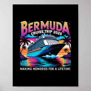 Bermuda Cruise Trip 2025 Zonsondergang Vakantie Ca Poster