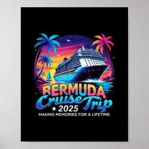 Bermuda-cruise trip 2025 zonsondergang vakantie ca poster