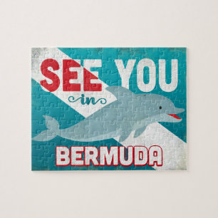 Bermuda Dolphin - Retro Vintage Travel Legpuzzel