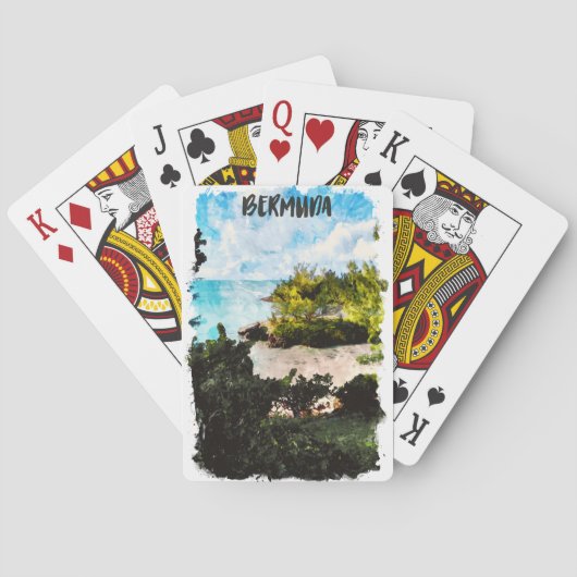 Bermuda-eilanden Tropisch landschap Pokerkaarten (Achterkant)