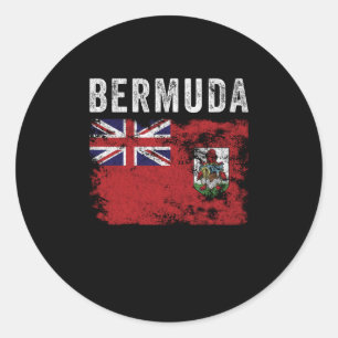Bermuda Flag Distressed - Bermudian Flag Ronde Sticker