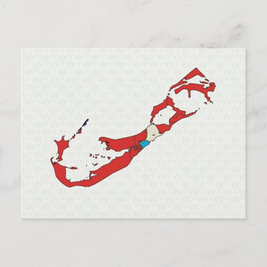 Bermuda Flag Map - volledige grootte Briefkaart (Voorkant)