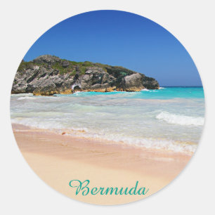 Bermuda Hoefijzer Bay Pink Sand Beach foto Ronde Sticker
