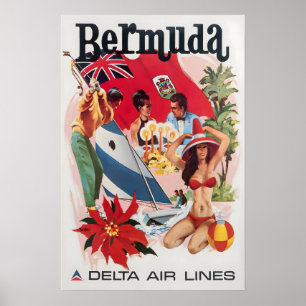 Bermuda Kunst Daniel Sweeney Print Delta Airlines