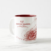 Bermuda Map, Bourgogne Tweekleurige Koffiemok (Voorkant links)