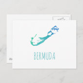 Bermuda Map Briefkaart (Voorkant / Achterkant)