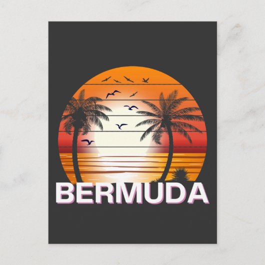 Bermuda Palm Trees Summer Beach Briefkaart (Voorkant)