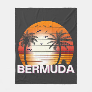 Bermuda Palm Trees Summer Beach Fleece Deken