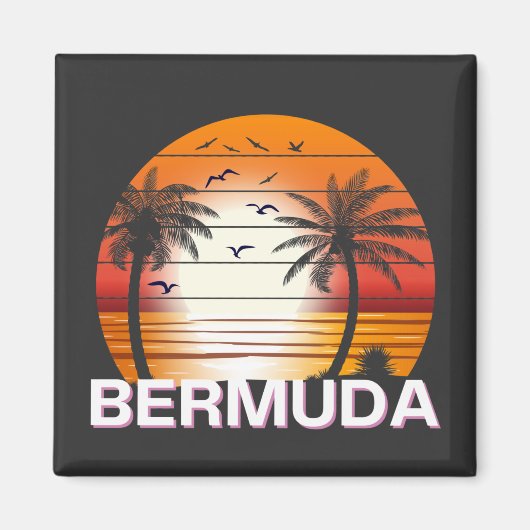 Bermuda Palm Trees Summer Beach Magneet (Voorkant)