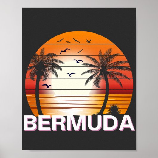 Bermuda Palm Trees Summer Beach Poster (Voorkant)