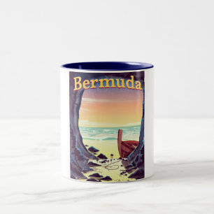 Bermuda Piraten Grot reisposter Tweekleurige Koffiemok