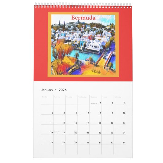 Bermuda Pop Art Kalender (Jan 2026)