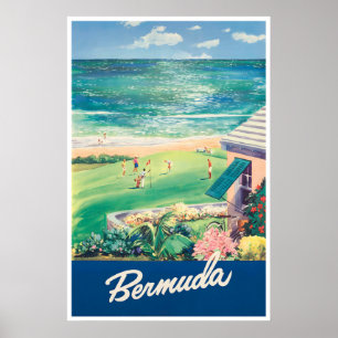 Bermuda Reisposter Golf Kunst Vintage Print