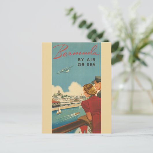 Bermuda Retro Toerisme Reclame Reizen Briefkaart (Staand voorkant)